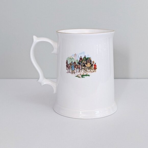 🇬🇧 1950s Royal Grafton Beer Stein / Beer Mug Carriage Scene Made In England - Picture 4 of 7